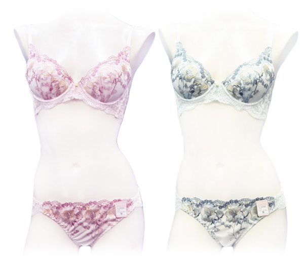 90580(ノンワイヤー)　脇高カラフルフラワー刺繍