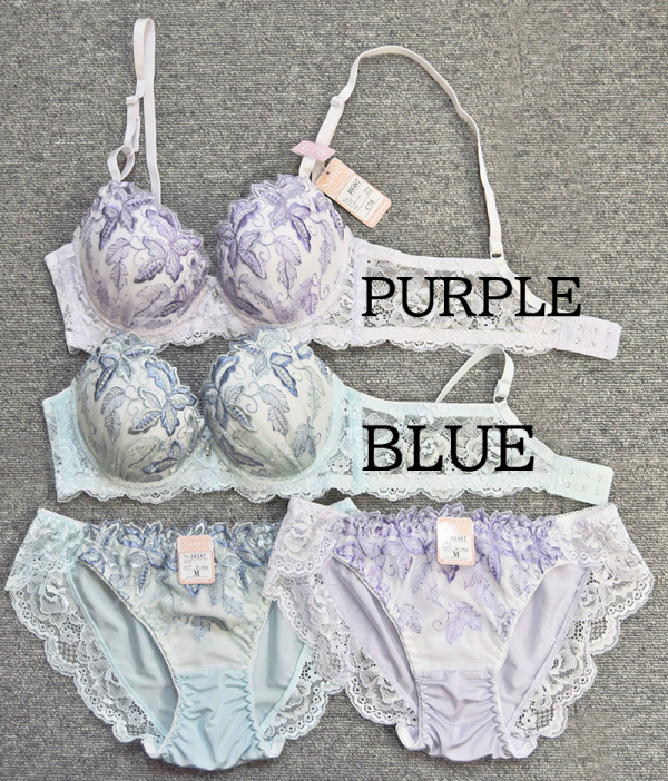 90587(ノンワイヤー) 脇高ボタニカルリーフ刺繍