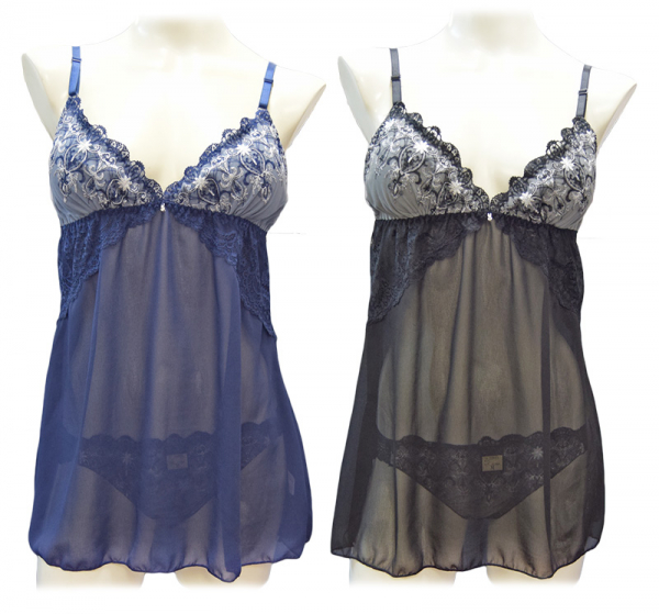 80603　脇高エレガンスシャンデリアキャミソール＆ショーツ