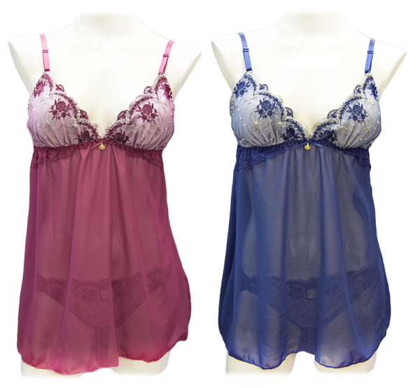 80606　脇高ゴージャスフラワーブーケキャミソール＆ショーツ