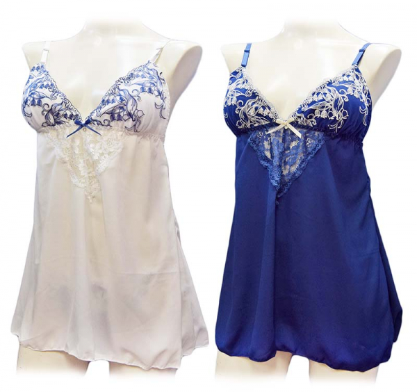 80613　脇高ペティリリー刺繍キャミソール＆ショーツ