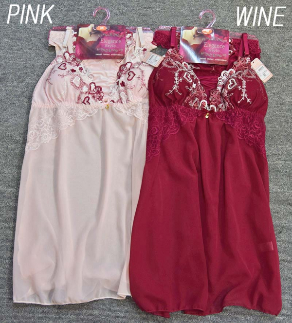 80494 　脇高ラインハート刺繍キャミソール＆ショーツ