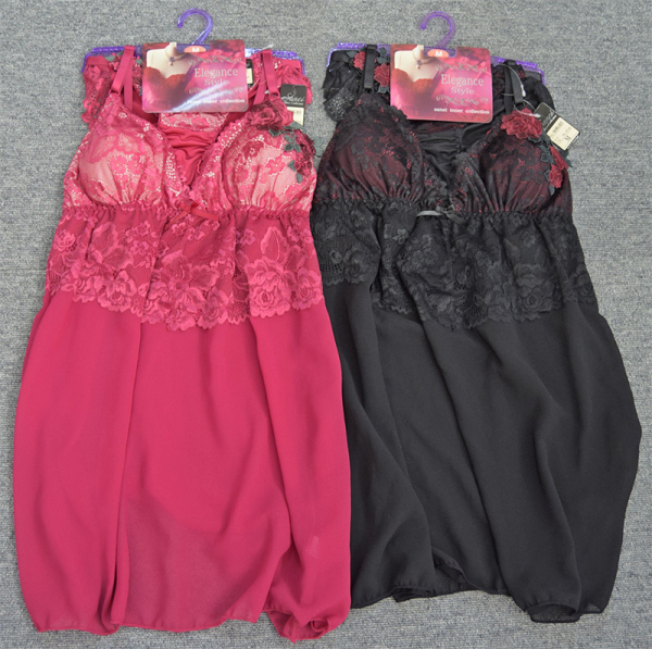 80640　脇高ケミカルローズ＆レースキャミソール&ショーツ