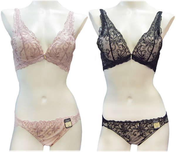 10649.10649EF 脇高シックフラワー刺繍